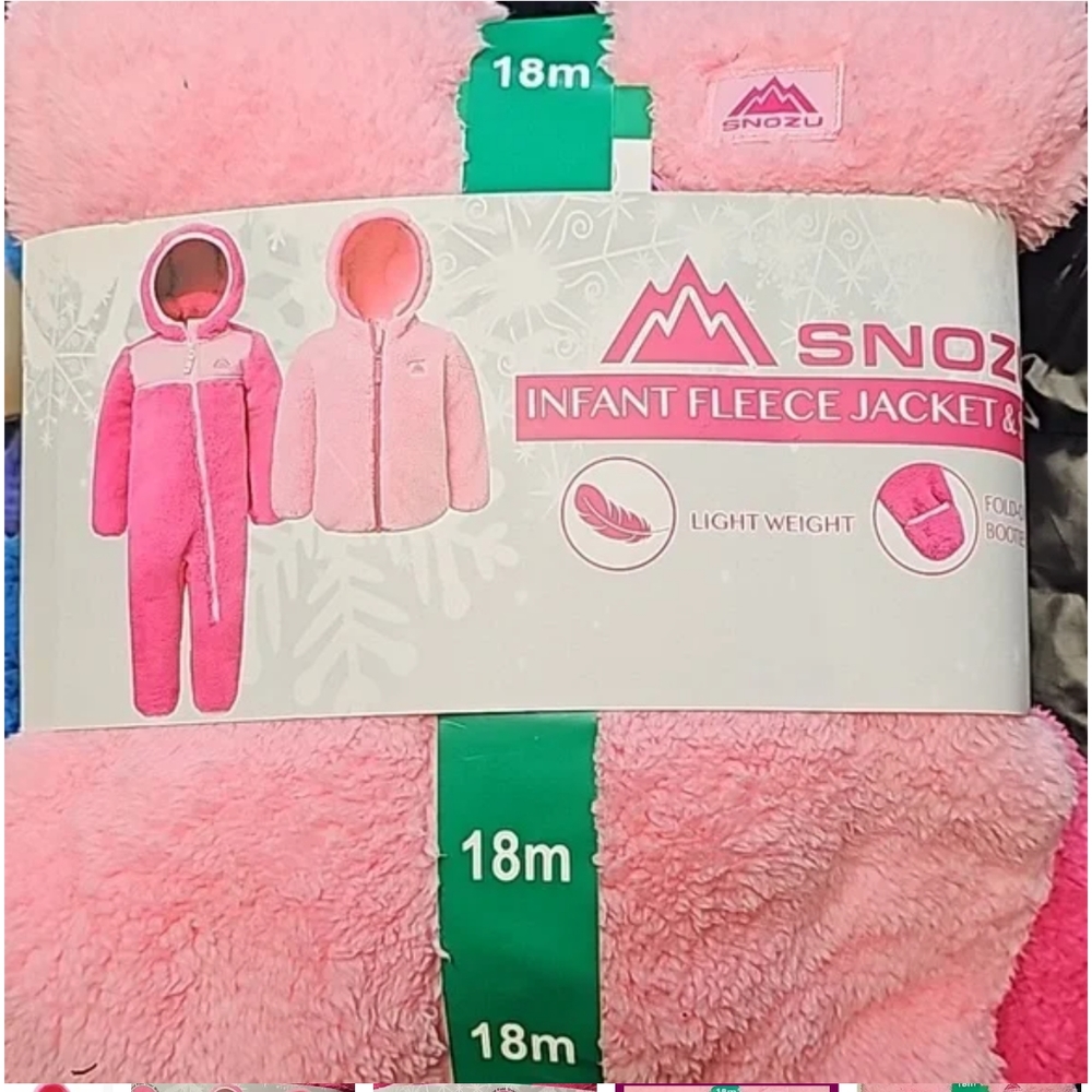 Snozu Infant 2-piece Fleece Set, pink nwt 18m - Picture 4 of 5